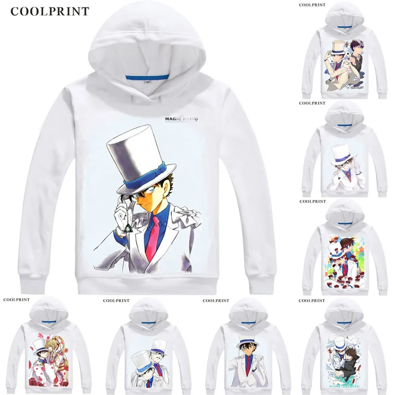 

Kuroba Kaito Kid Phantom Thief Mens Hoodies Meitantei Conan Case Closed Detective Sweatshirt Streetwear Anime Hoodie Long Hooded