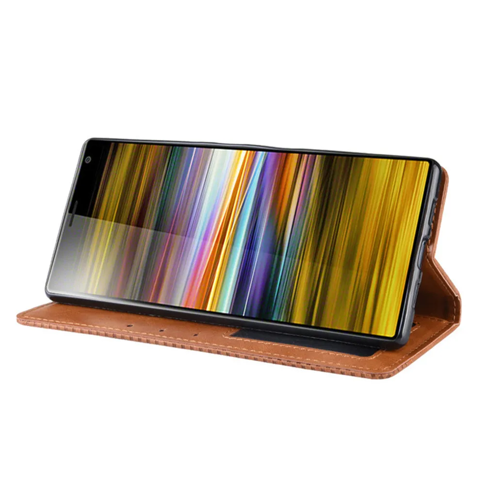 For Sony Xperia 10 Case Luxury Flip PU Leather Wallet Magnetic Adsorption Case For Sony Xperia 10 Plus 10plus Phone Bag Cases