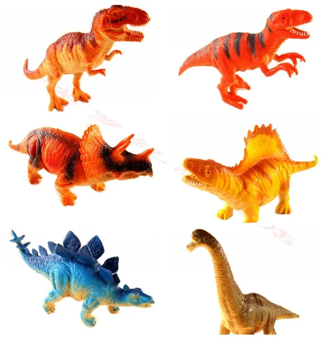 6pcs/set Animals Dinosaur World Cartoon Models Tyrannosaurus Rex Dinosaur Triceratops Spinosaurus Classic Toys for Boys Gift