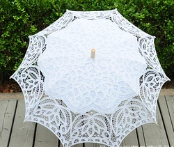 7 Colors Sun Lace Umbrella Parasol Embroidery Bride Umbrella White Wedding Umbrella Ombrelle Dentelle Parapluie Mariage 2018 new