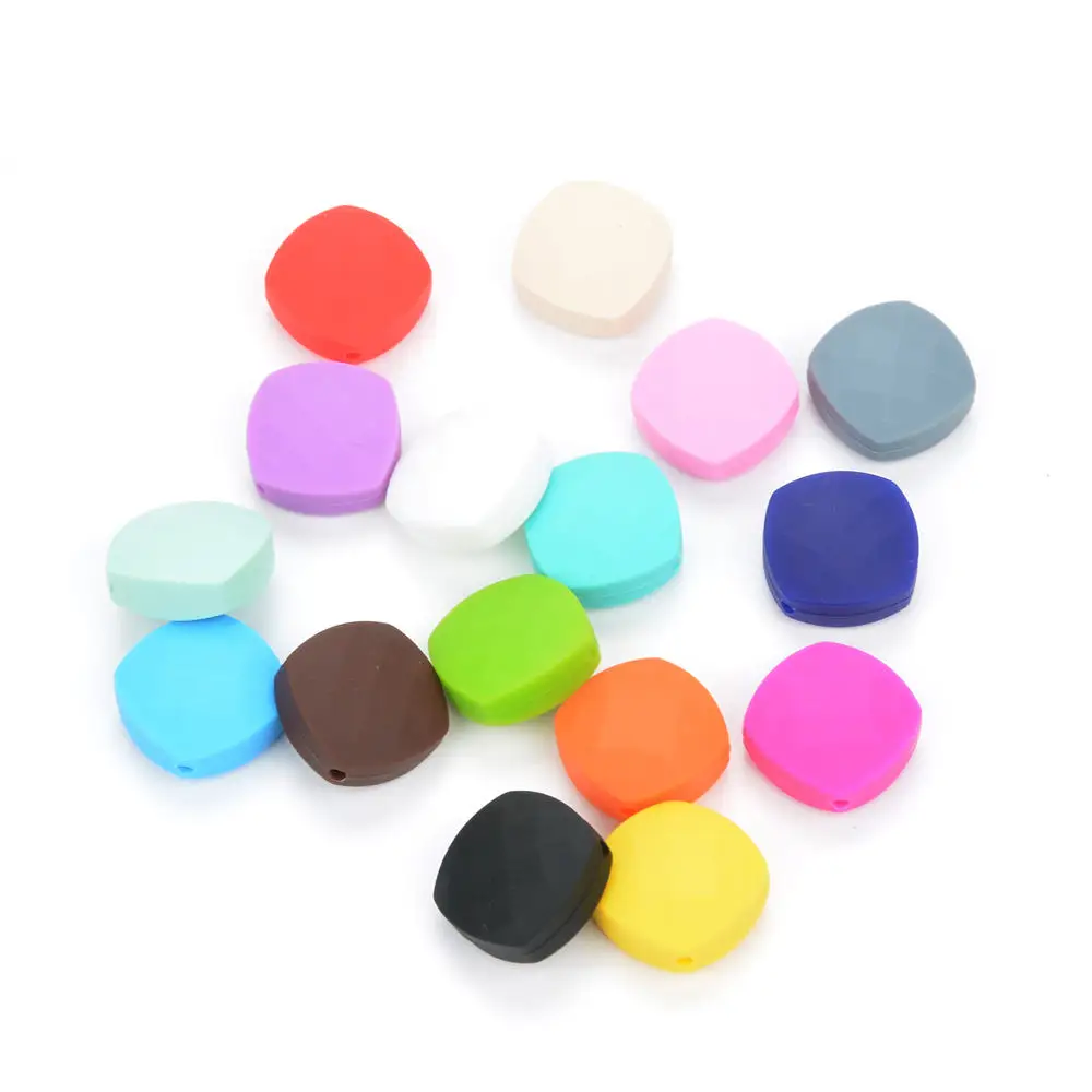 LOFCA 10pcs/lot Quadrate Silicone  Beads For Long Silicone Necklace Make DIY necklace jewelry accessories