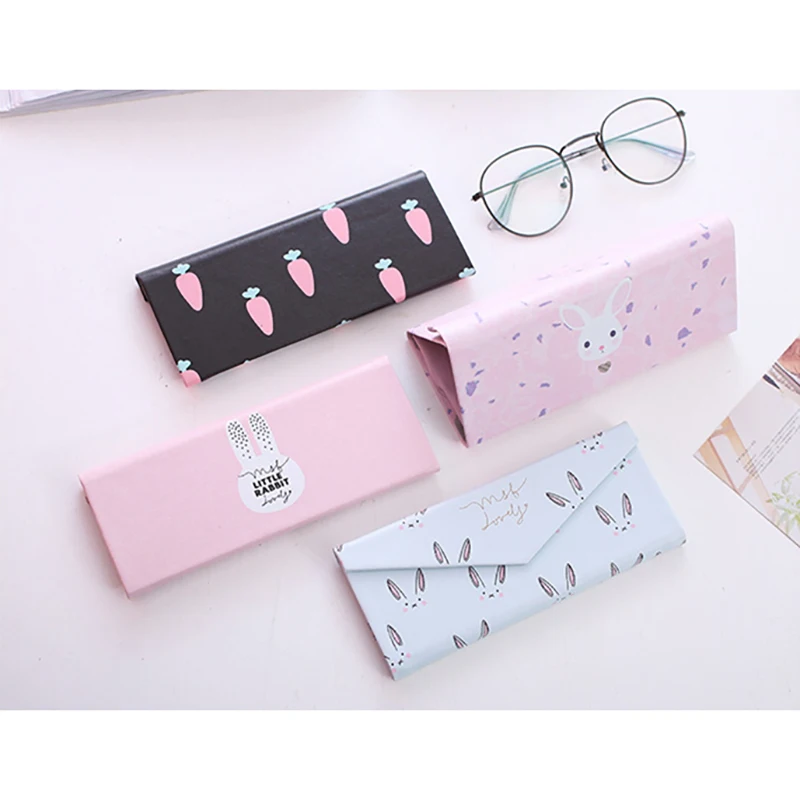 Mimiyou High-quality PU Spectacle Sunglasses Cases Fashion VariousFolding Eyeglasses Box Bag Portable Triangle Eyewear Protector