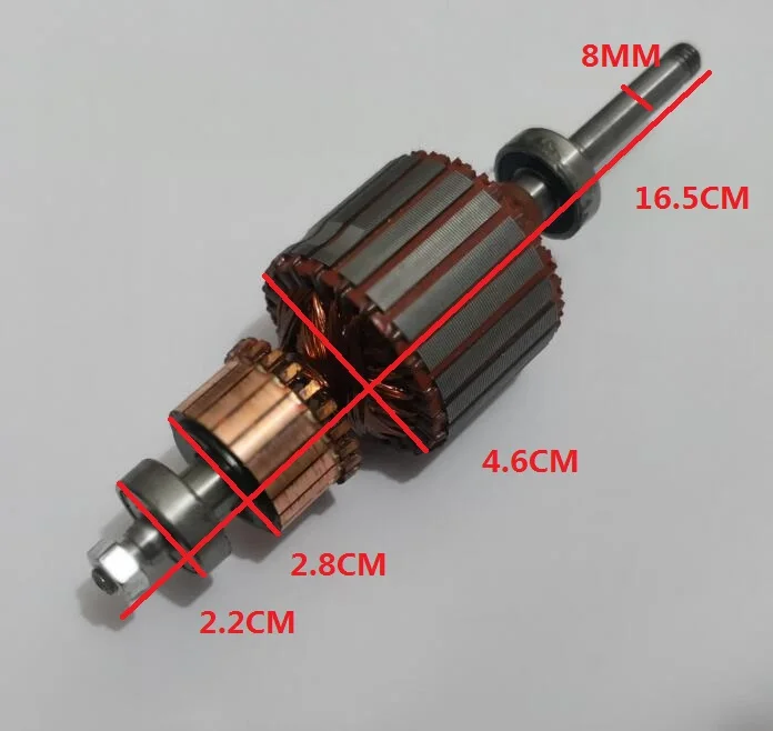 Vacuum Cleaner Parts copper wires motor armature shaft 0.8cm diameter for BF501  HLX-GS-A30-1 D-112