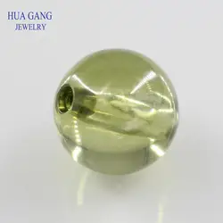 Peridot Foro Rotondo Perle di Zirconia Cubica Taglio Cabochon Gemme Sintetiche Per DIY Del Braccialetto Della Collana Per Monili Che Fanno Accessori