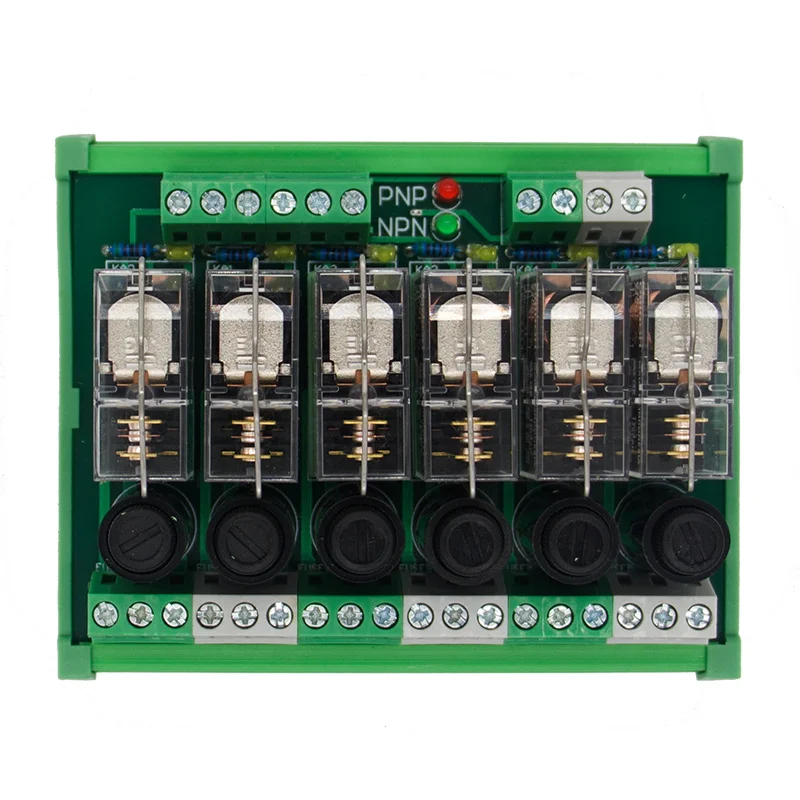 6 Channel 1 SPDT DIN Rail Mount OMRON G2R 12V DC/AC with fuse Interface Relay Module