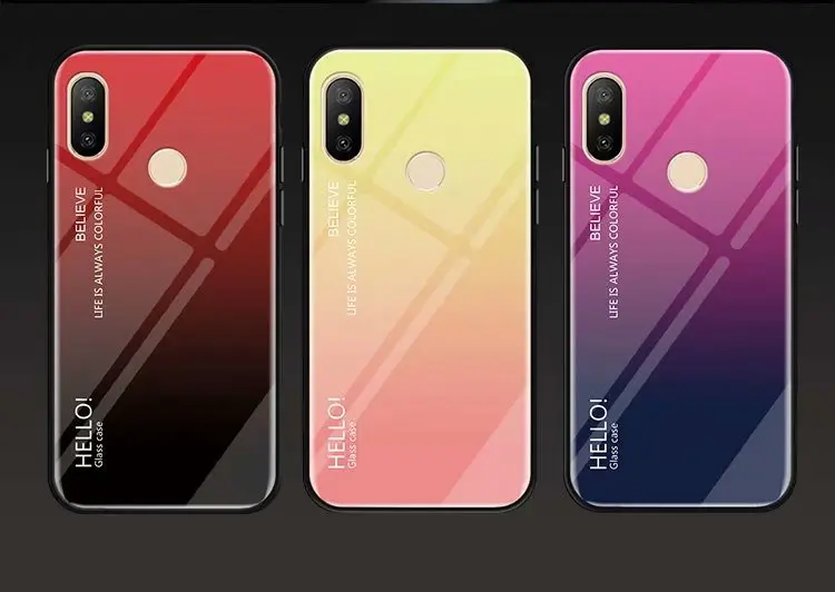 For Xiaomi Mi Max 3 Case Luxury Hard Tempered Glass Fashion Gradient Protective Back Cover case For xiaomi mi max3 phone shell