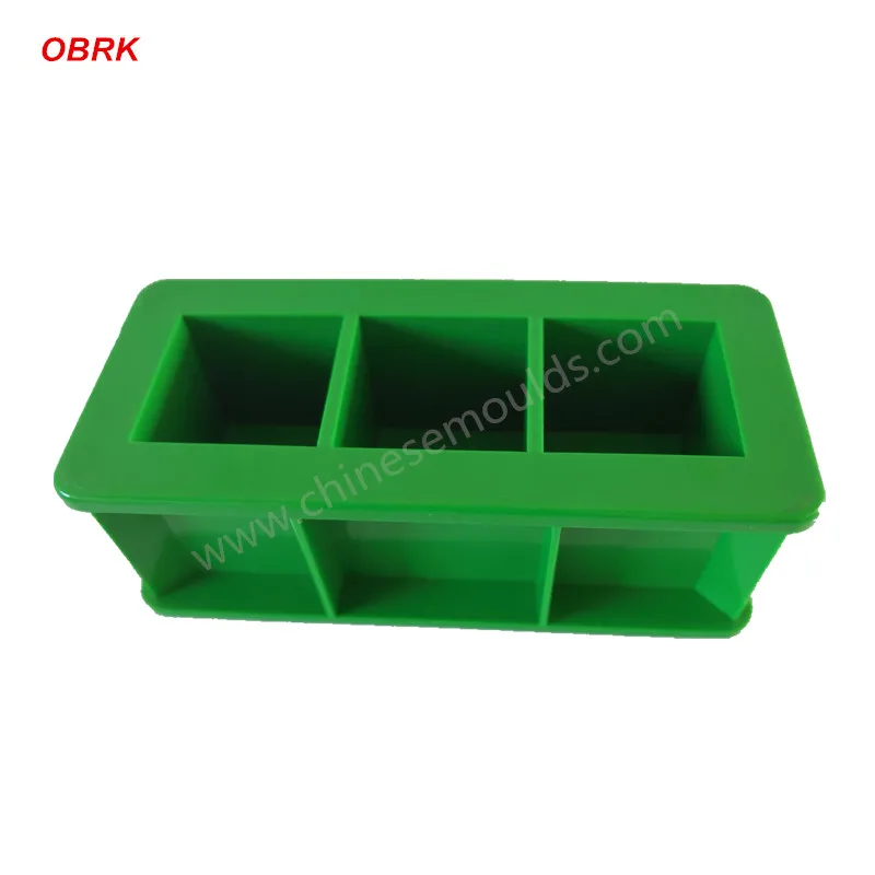 40mm Cube Plastic Test Mould Green Three Gang Mould 40x40x40mm Cube Moulds Concrete Plastic Mould