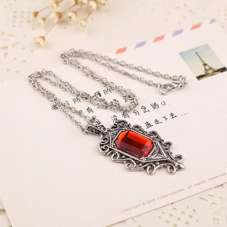 24pcs/lot The Mortal Instruments City of Bones ISABELLE Necklace Angelic Power Fashion Red Crystal Pendant For Women Charms