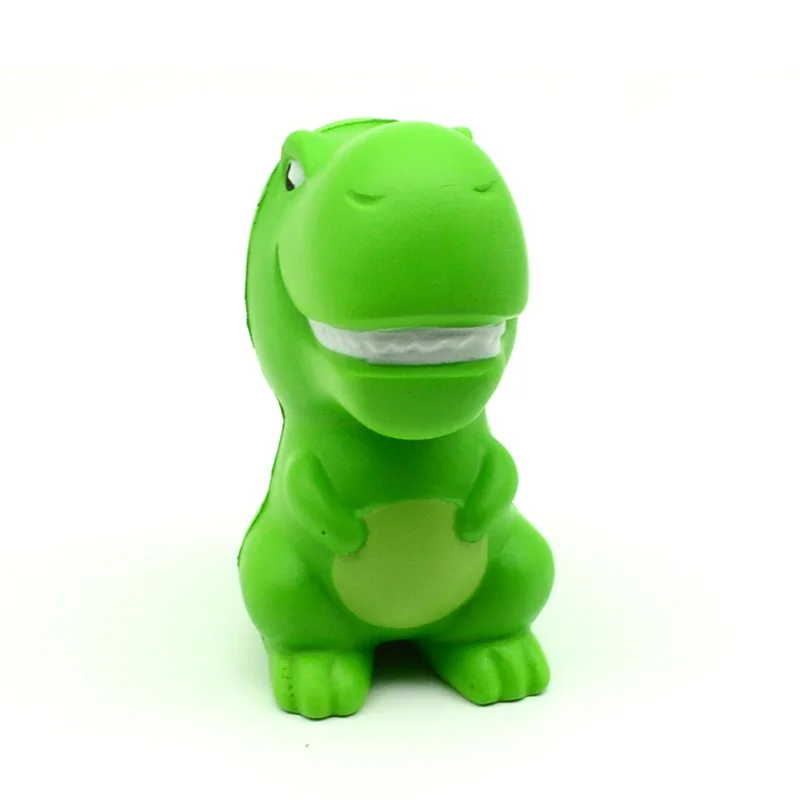 Kawaii Squishies Green Cartoon Dinosaur Squishy Slow Rising Squeeze Toys PU Simulation Stress Relief Vent Toy for Kids Adult