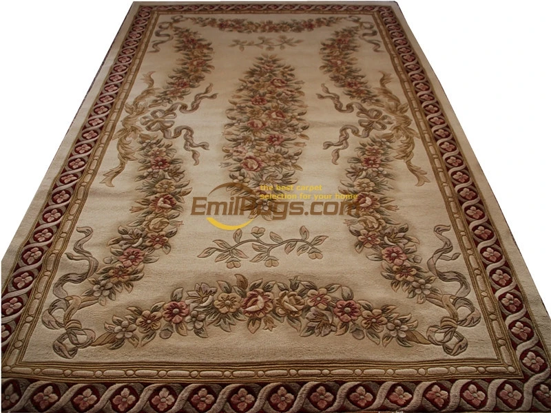 Savonnerie Needle-point Hand-woven Wool Rug Folk Carpet Wool Rug Carpet Luxury woven floor Rectangularchinese aubusson rug