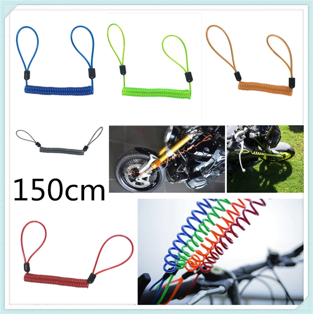 150cm motorcycle burglar alarm reminder rope spring pull wire for KTM Duke 1290 SupeR R GT 200 RC200 390 C390 250 690 690