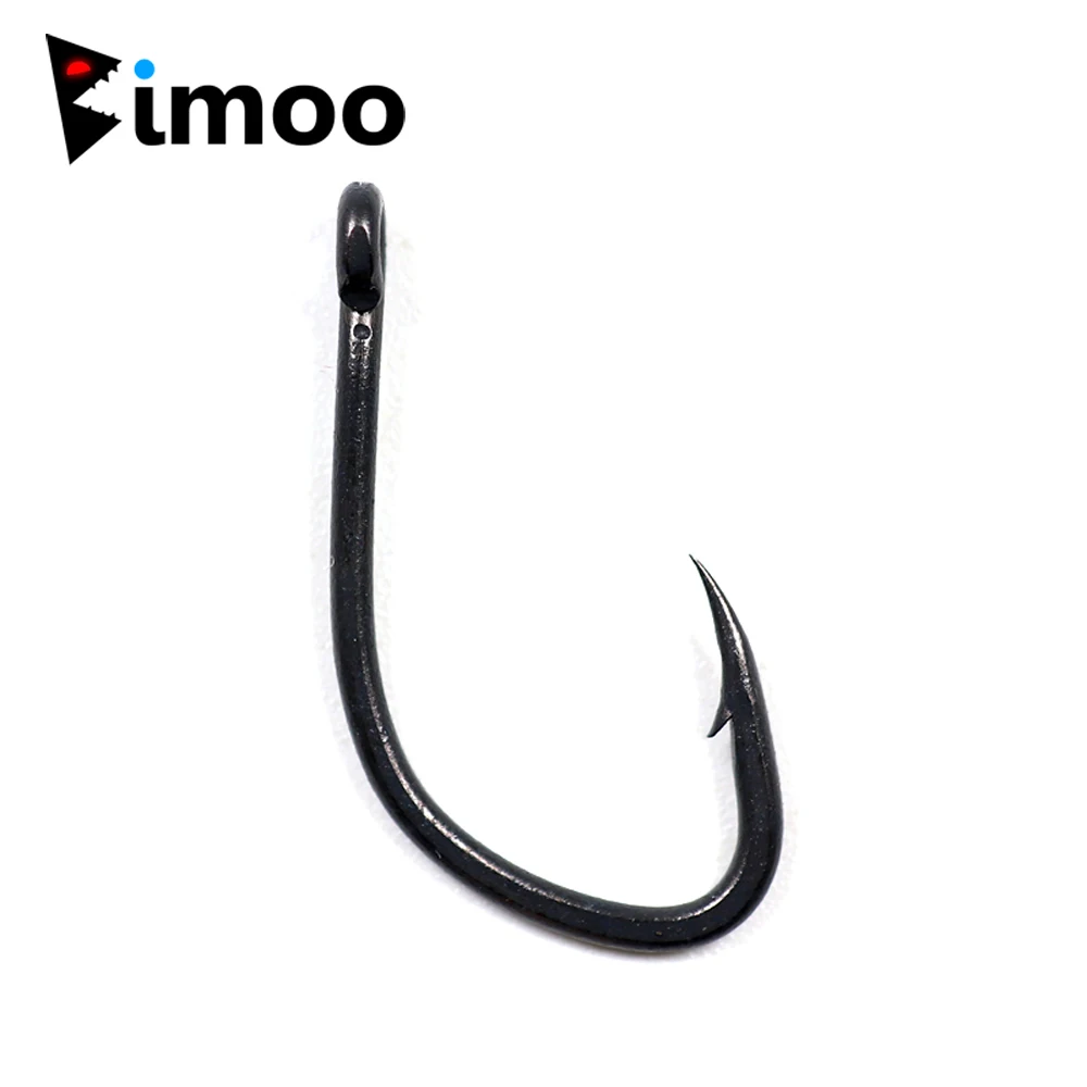 Bimoo 100pcs/Pack Carp Fishing Hook Sharp Carp Rig Hooks High Carbon Steel Matt Black Size #4 #6 #8