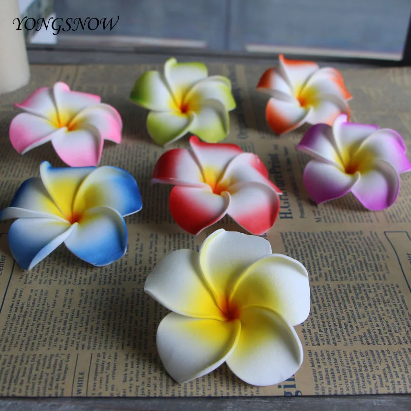 10Pcs Plumeria PE Foam Frangipani Artificial Flower Headdress Home Garden Egg Flowers Wedding Decoration Event Party Supplies