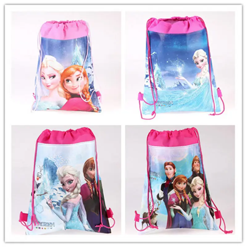 Disney cartoon children Frozen storage bag girl birthday gift pocket kid Swimming package cosmetic doll toy Drawstring bag