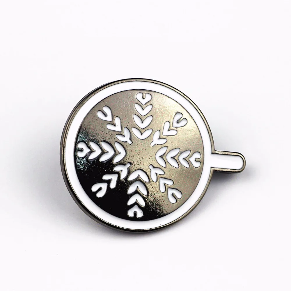 X225 الكرتون سوان دبابيس ، لطيف جولة منقوشة فنجان القهوة من دبابيس زر بروش معدني ، هدية المجوهرات بالجملة #6