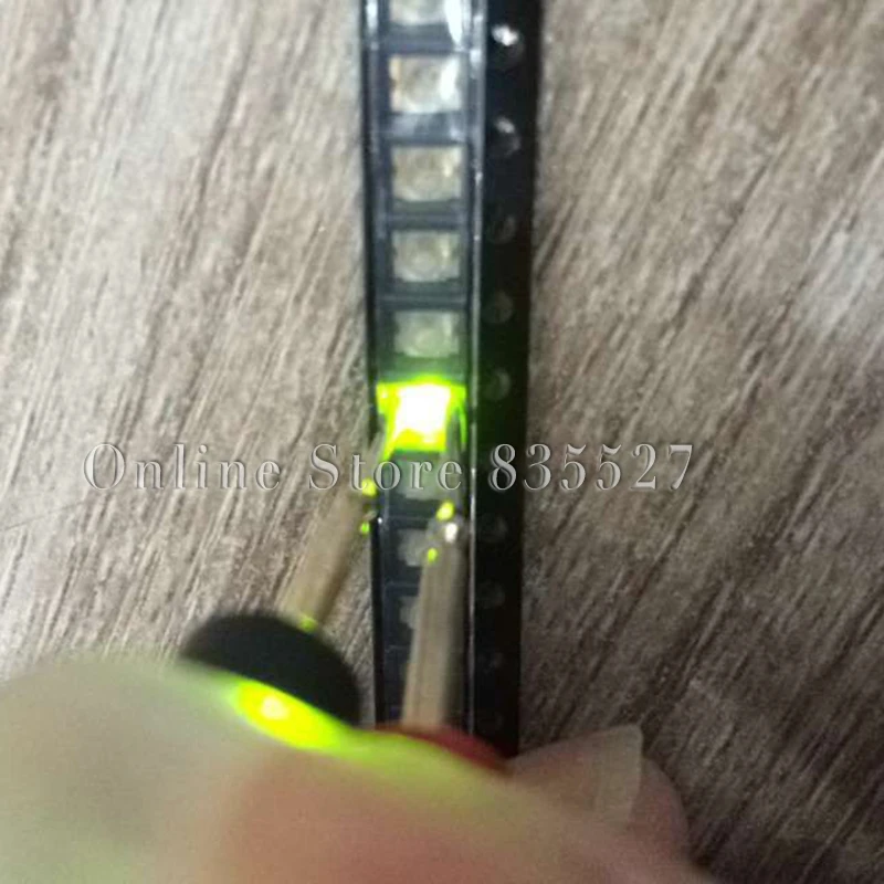 100pcs/lot  1210 1206 yellow ( ordinary ) - green SMD lamp beads with the ball bright LED light emitting diode highlight convex