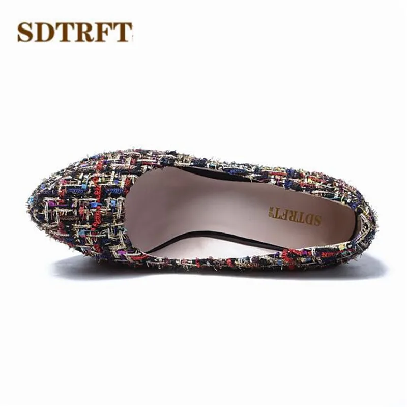 SDTRFT zapatos mujer Round Toe 15cm High-Heeled platform woman SM shoes wedding wedges pumps Small yards:30 31 32 33 34-42 43