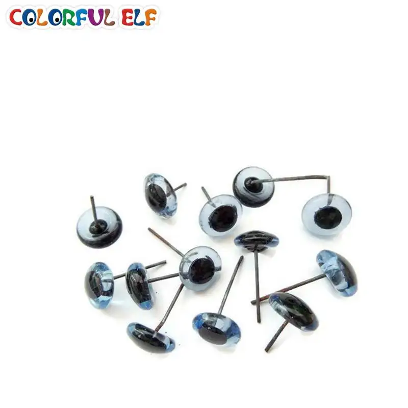 Glass Eyes in blue color 3mm-12mm 50pairs/lot Glass Eyes On Wire Pins forfelted animals dolls Ooaks