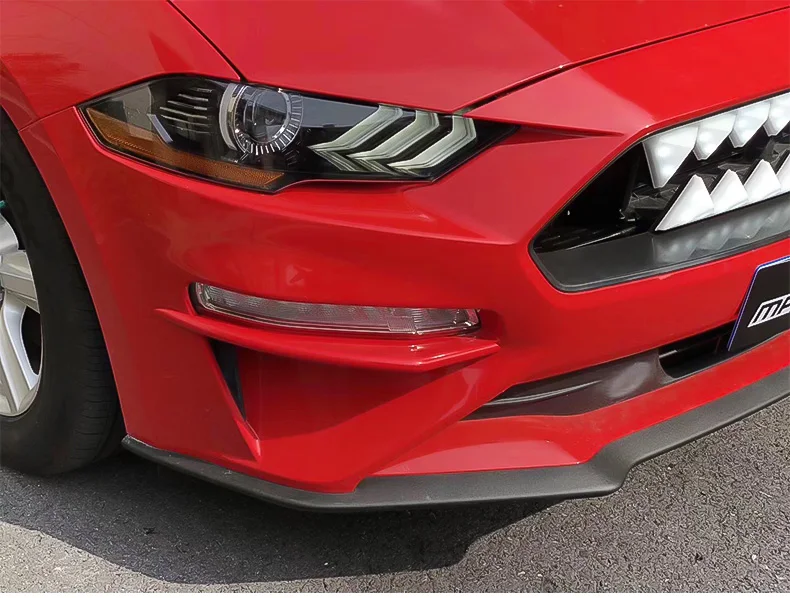 

Fit for Ford MUSTANG 2018 MP front fog lamp eyebrow blade wing decoration air knife need paint it at your side