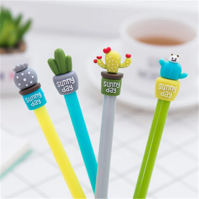 Kawaii Creative Cute Cactus Pen marker Neutral gel pen student stationery school office supplies Kawaii stationery wholesale sta