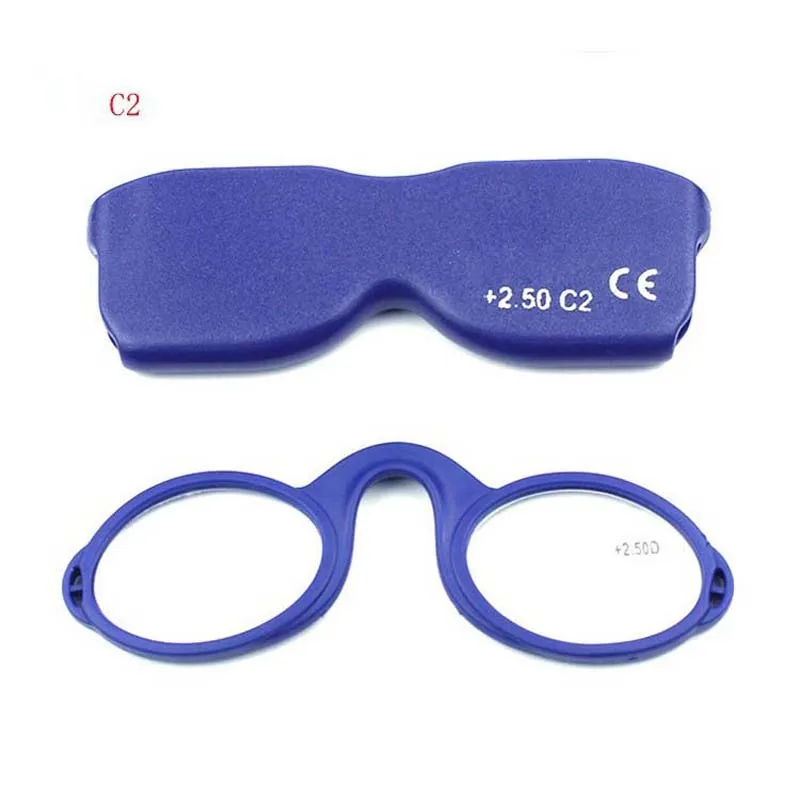 New legless nose reading glasses men and women ultra light silicone portable rimless mini wallet glasses