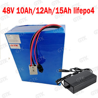 GTK 48V 12ah 15ah no 10Ah lithium lifepo4 rechargeable battery pack compact with BMS safe for 500W 800W citycoco two wheeler