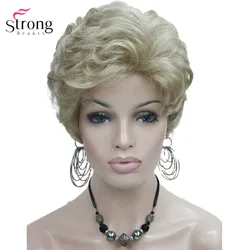 StrongBeauty Short Fluffy Natural Wave Blonde Full Synthetic Wigs Women's Hair Wig 6 colors for choose