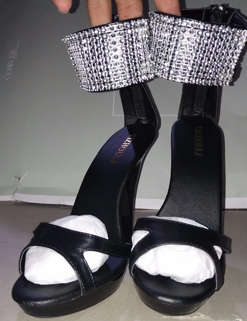 13cm open toe summer high heel sexy sandals ankle strap platform Dress shoes black 5 inch classic Sandals
