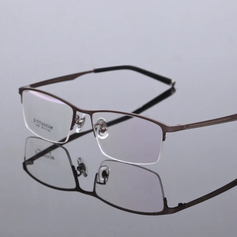 BCLEAR 2018 Fashion Titanium Spectacle Frames Pure Titanium Half Rim Eyeglasses Frame Ultralight Men\'s Casual Business Glasses