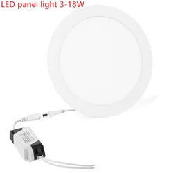 1X Ultra cienki panel ledowy Downlight 3w 6w 9w 12w 15w 18w LED okrągłe lampy sufitowe wbudowany AC85-265V oświetlenie panelowe LED SMD2835