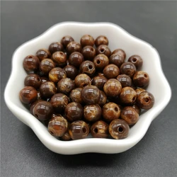 6 8 10 mm Coffee Imitation Natural Stone Round Acrylic Beads Clouds Effect For Jewelry Makeing Bracelet necklace DIY