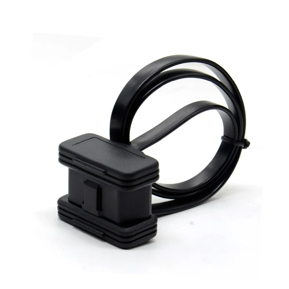 

Новейший плоский + тонкий, как лапша OBDII OBD 2 OBD2 16-контактный ELM327 «папа-двойной» Y-разветвитель, удлинительный соединительный кабель