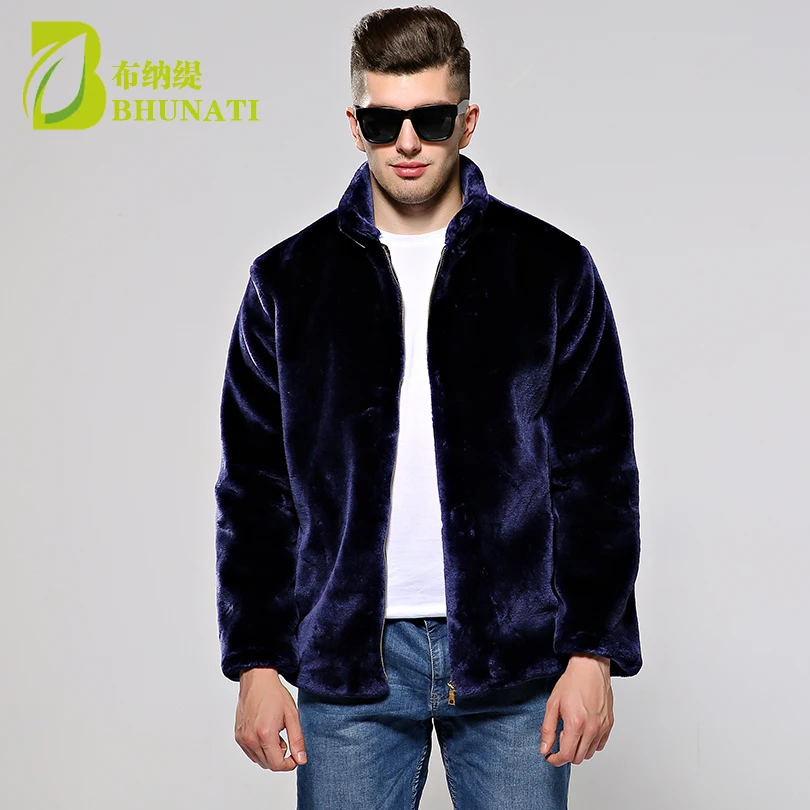 

BHUNATI New Jackets Man Faux Mink Fur Coat Zipper Fashion Personality Coats Men's Clothing Outerwear Causal Jacket Man