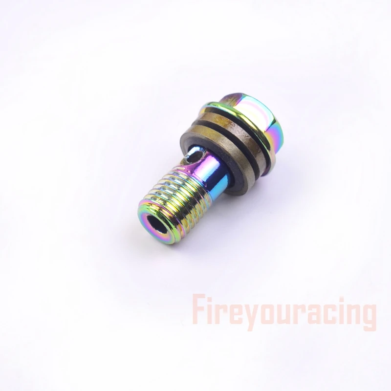 Fireyouracing Motorcycle Brake Hose Bolts Hydraulic Clutch Pump Master Cylinder Banjo Screw Oil Output Bolts Nuts M10 Colorfuls