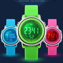 2018 SKMEI Children watch LED Digital Sports Relojes Mujer Boys girls fashion Kids Cartoon Jelly Waterproof Wristwatches