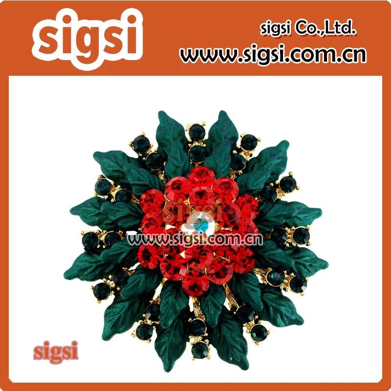 

Latest handmade flower shape rhinestone brooch for wedding decoration