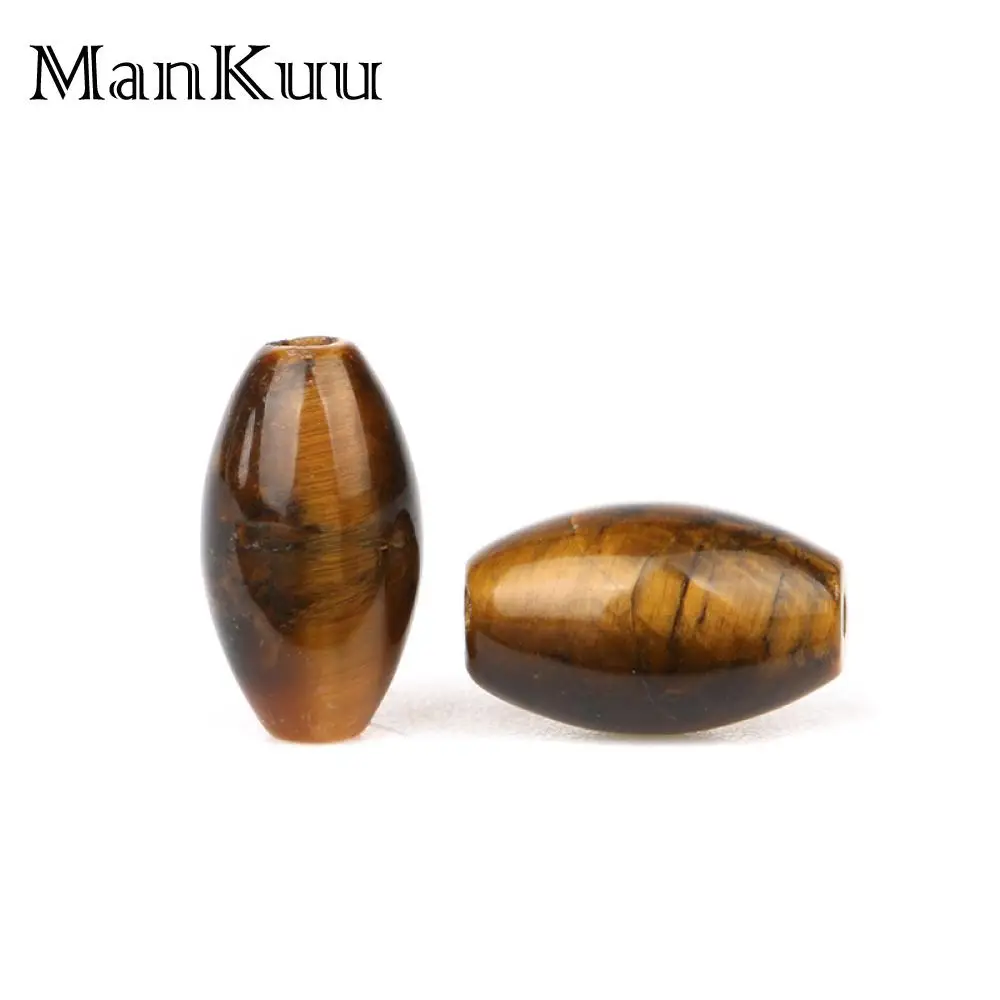 

Mankuu 6x10mm Oval Tiger Eye Beads Rice Shape AAA Grade Yellow Tiger Eye Small Natural Stone Beads For Jewelry Making 20pcs/Lot