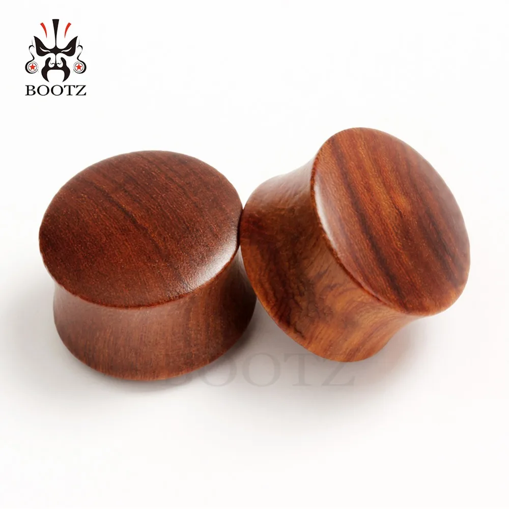 KUBOOZ 2PCS Wood Ear Plugs Gauges Ebony Tunnels Piercing Body Jewelry Expa nders Fashion Earrings Gift Unisex 8mm to 25mm