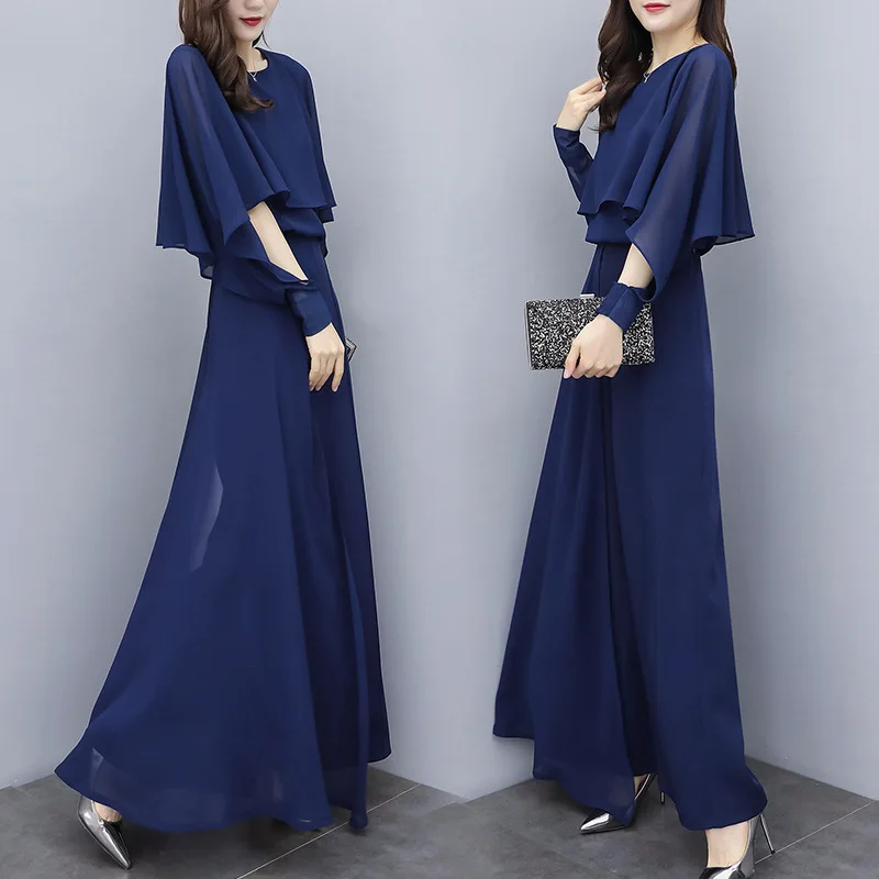 Spring Summer Elegant Two Piece Set Women Chiffon Batwing Sleeve Shirt+High Waist Wide Leg Pants Sets Lady Trouser Suits W1009