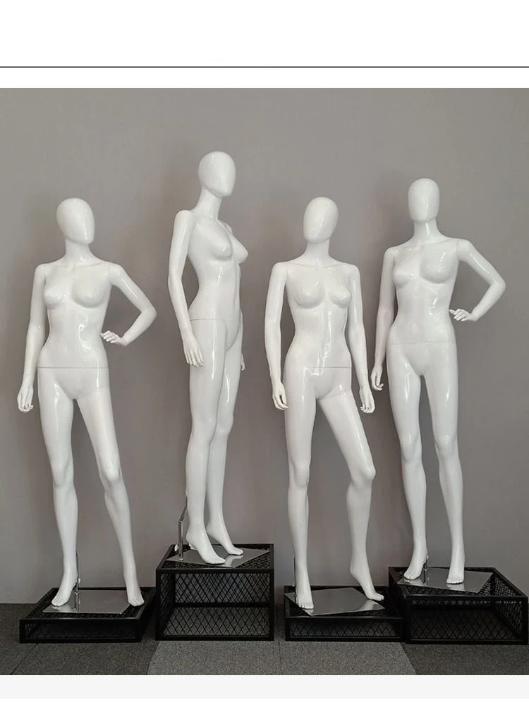 Fashionable Full Body Gloss White Mannequin Female Manican On Promotion