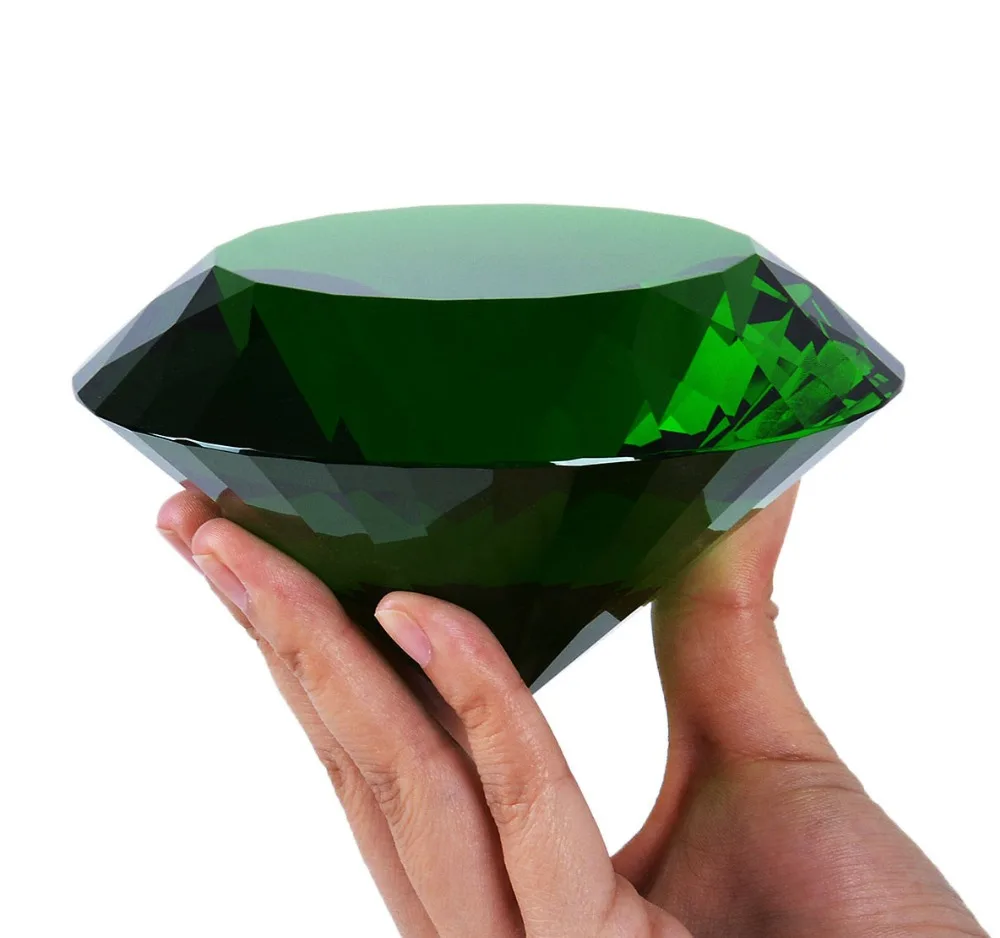 60-100mm Kolorowe kryształowe szkło Diamentowy papierowy gram wagi Gorgeus Dekoracja ślubna Prezenty walentynkowe