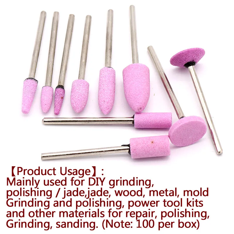 10pcs Abrasive Stone Points Polishing Grinding Head Electric Drill Bit Wheel Rotary Accessories Power Tools For Jade Metal