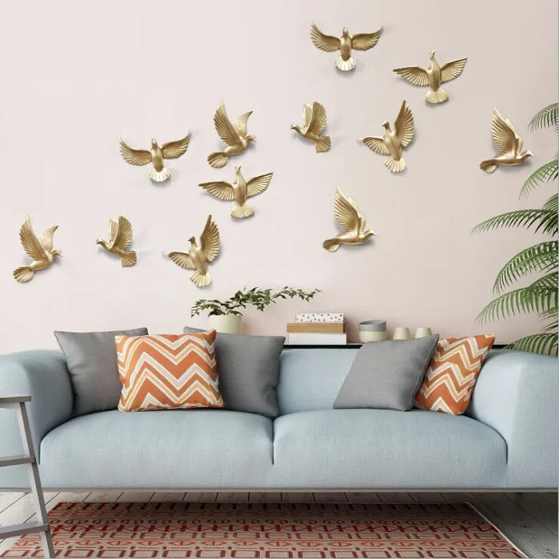 European Resin Birds Ornaments Pigeon Crafts Decoration Home Livingroom TV Background Wall Murals Pendant Hotel Accessories Art