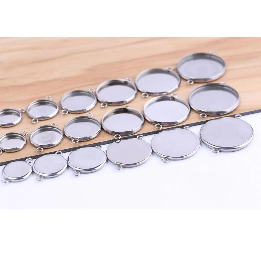 

reidgaller 20pcs 10mm 12mm 14mm 16mm 18mm 20mm 25mm cabochon base connector findings diy blank bezel settings for jewelry making