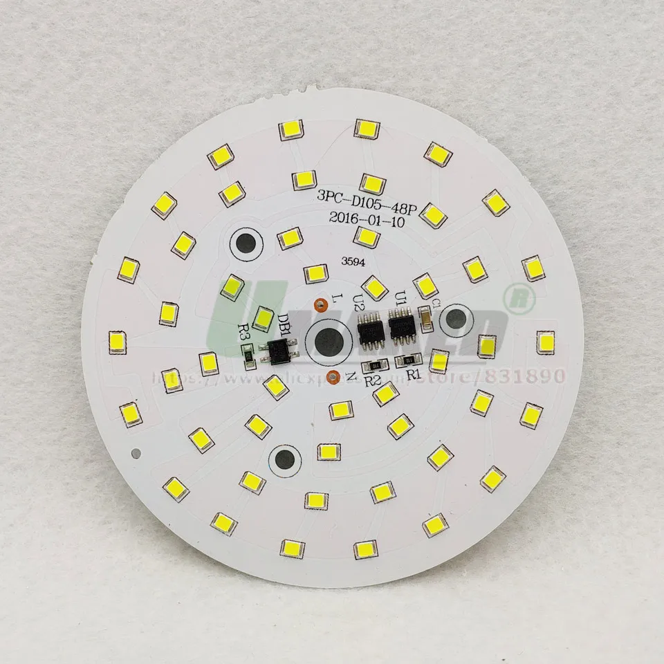 Imagem -05 - Módulo Pcb de Led Ac220v 15w 105 mm 1500lm Placa de Alumínio Branca Quente Smd2835 Driver ic Inteligente para Lâmpadas de Teto