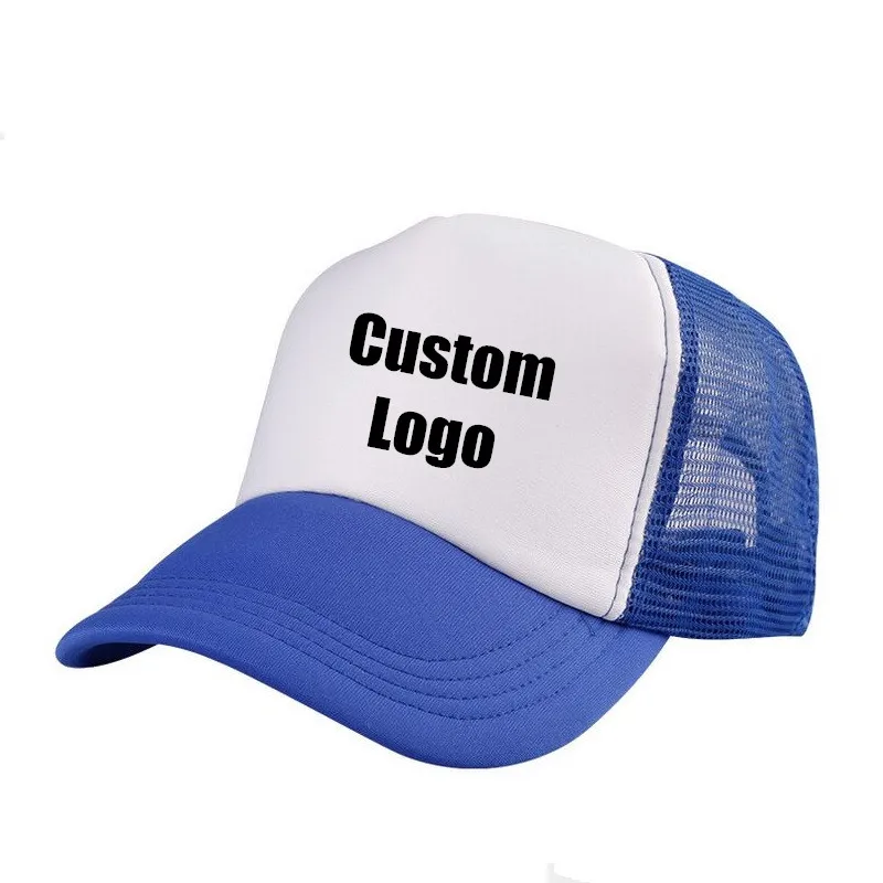 Accept 1 Piece DIY OEM Custom LOGO 100% Polyester Men Women Baseball Cap Mesh Snapback Print Logo Trucker Hat