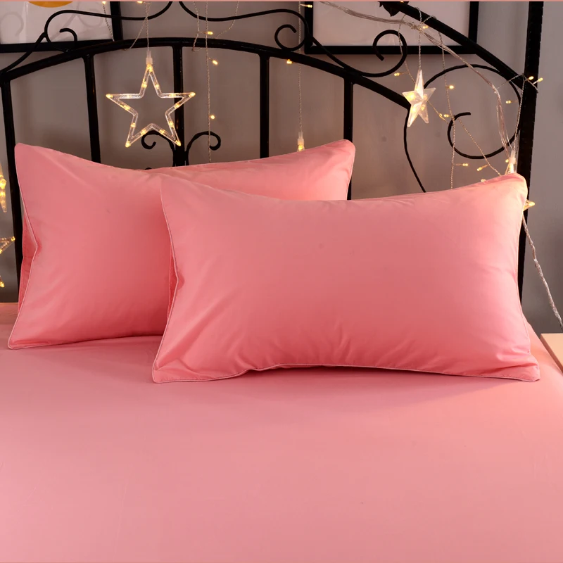 2 pieces 100% Polyester Solid color Super-soft Advanced Encryption Fabric Pillowcase 50 * 70cm Various specifications