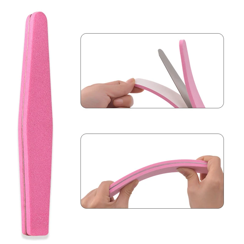 Metal Nail File with 10pcs Replacement Sandpaper Buffer strips Adhesive Pads Stainless Steel Handle Double Side Calluses Remover