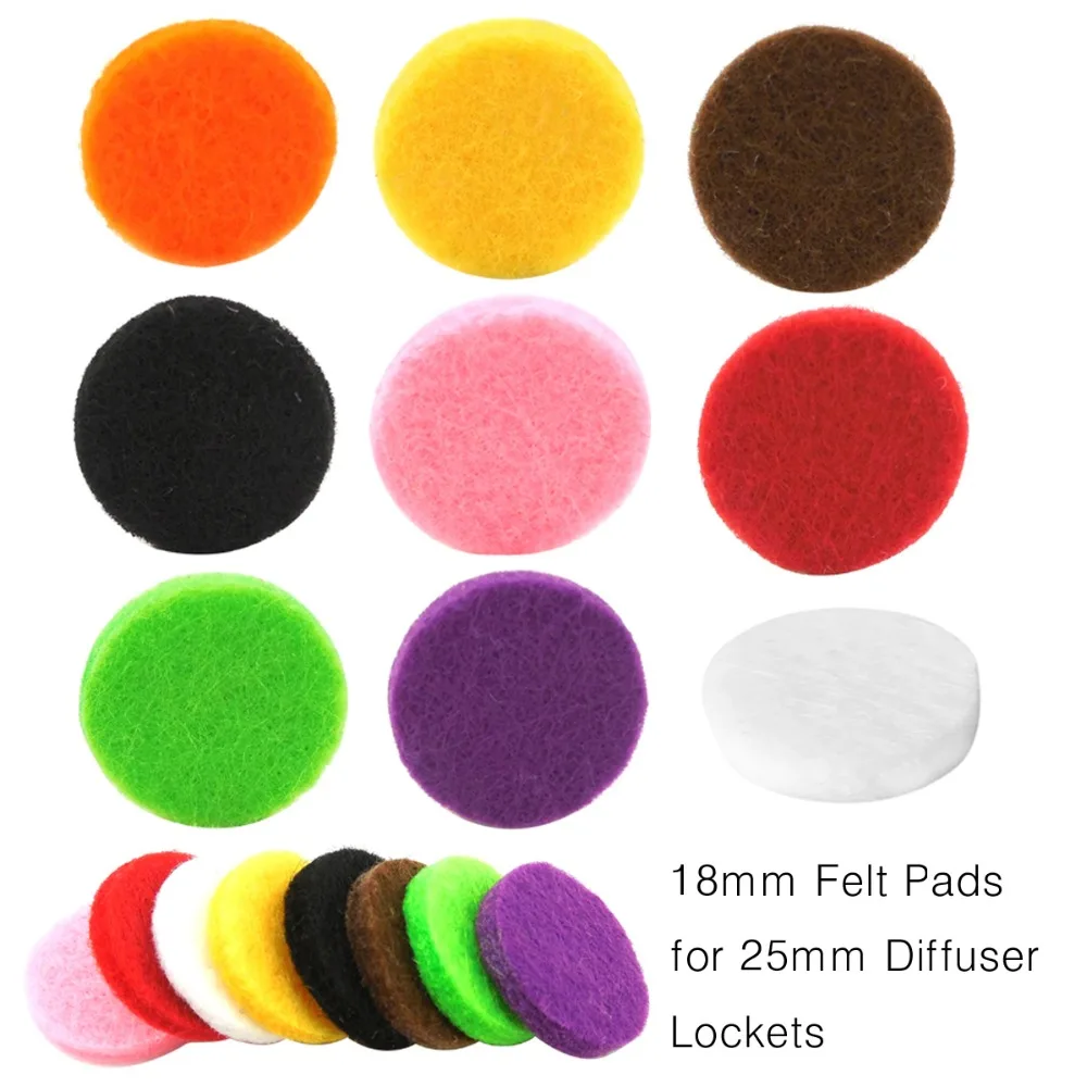 10 szt. Filcowe podkładki 18mm na medalion zapachowy zawieszki 25mm wymienne podkładki dyfuzor olejków eterycznych medalion Round Drop Shipping