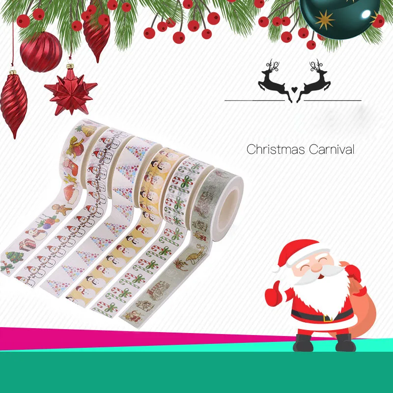 Lovely Hope Tree DIY Christmas Washi Tapes Masking Tape Decorative Adhesive Tapes Fashion Santa Claus Decoration School Supplies